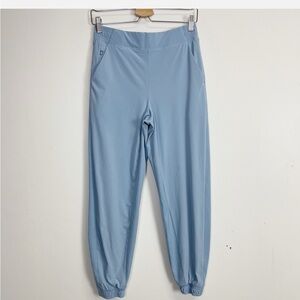 Athleta Pants Brooklyn Heights Joggers Womens Size 10 Blue Ankle Pocket Zippers